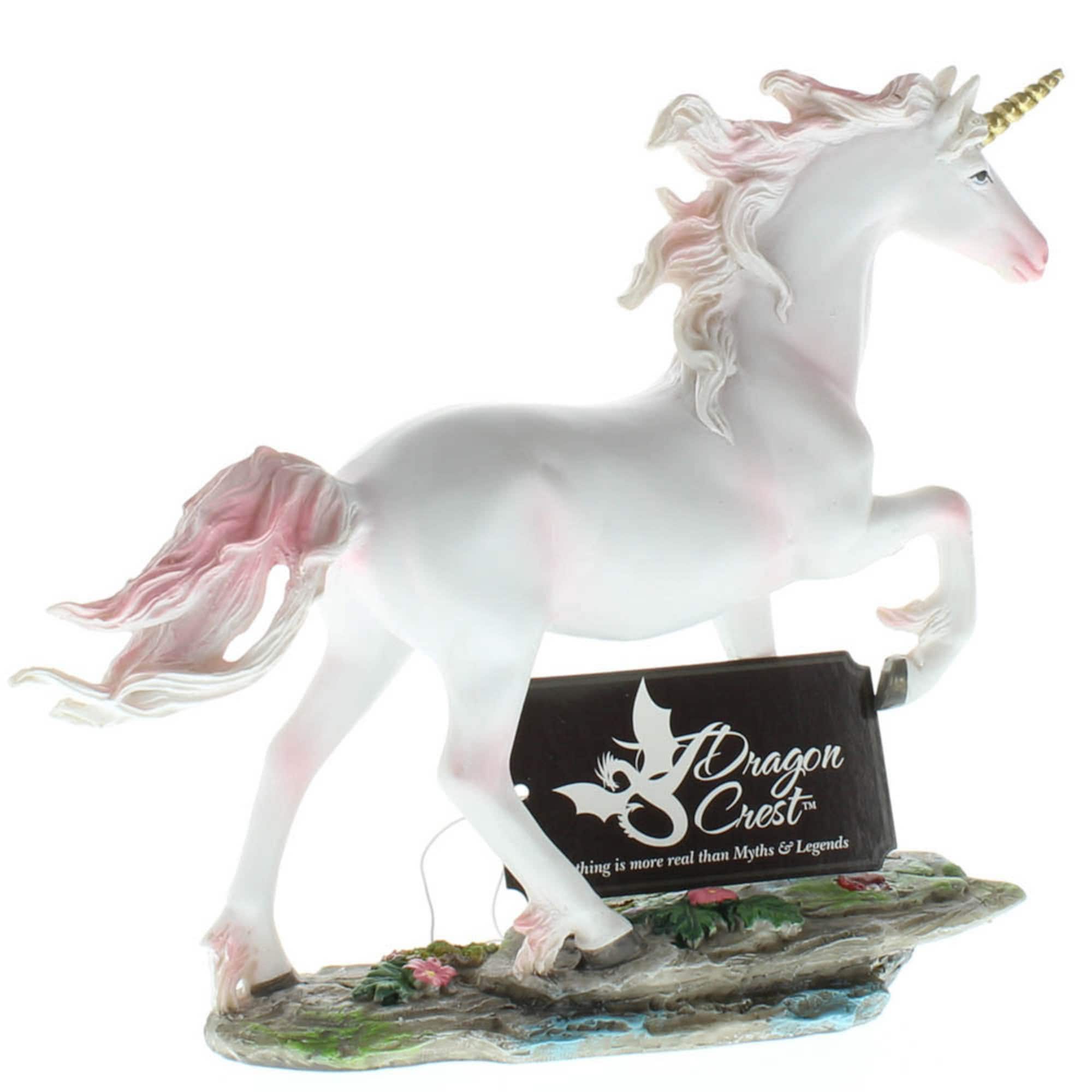 Unicorn Running Through Crystals Figurine 8" x 2.25" x 6.37